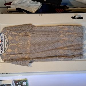 EUC Adrianna Papell Light Blue/Cream Dress